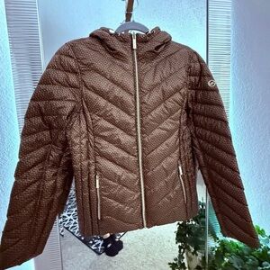 Michael Kors Brown Quilted Puffer Jacket REVERSABLE!!!